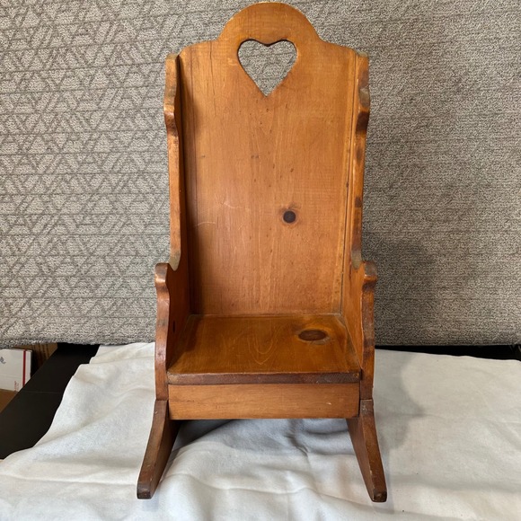 Antique Vintage Old SOLID Wood Wooden Child Children's Kids Rocking Chair Rocker